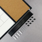 Cork Board and Dry Erase Monthly Planner for Home and Office