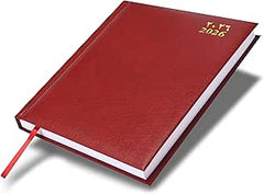 FIS Maroon A5 Vinyl 2026 Daily Diary - FSDI18AE26MR