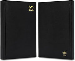 FIS Black A4 Vinyl Gold Edge Arabic-English 2026 Diary - FSDI43AEG26BK - Al Masam Stationery LLC