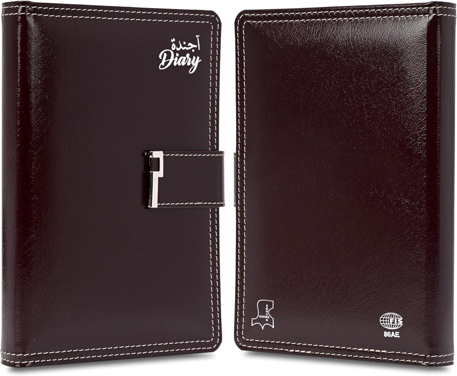 FIS Chocolate A5 Leather Lock 2026 AE Diary - FSDI86AE26D04 - Al Masam Stationery LLC