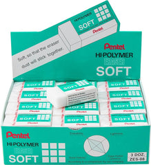 Pentel Hi-Polymer Eraser Matellic 36 Pcs - Al Masam Stationery LLC