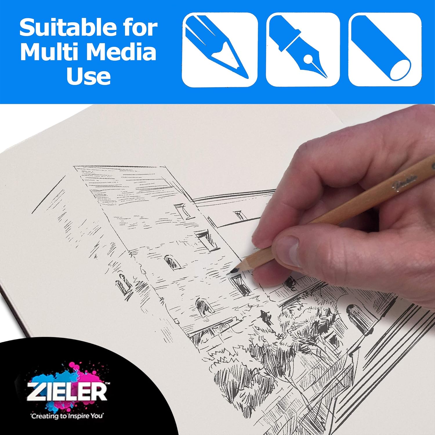 Zeiler HARDBACK MIXED MEDIA CASE BOUND SKETCHBOOK-A4 - Al Masam Stationery LLC