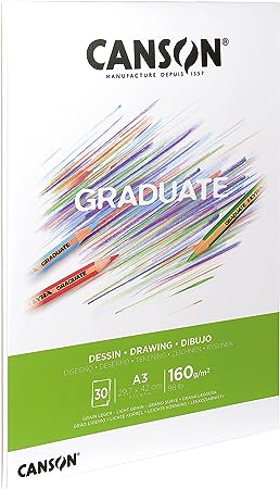 Canson Graduate Drawing Pad A5 160gsm 30 Sheet White Paper - Al Masam Stationery LLC