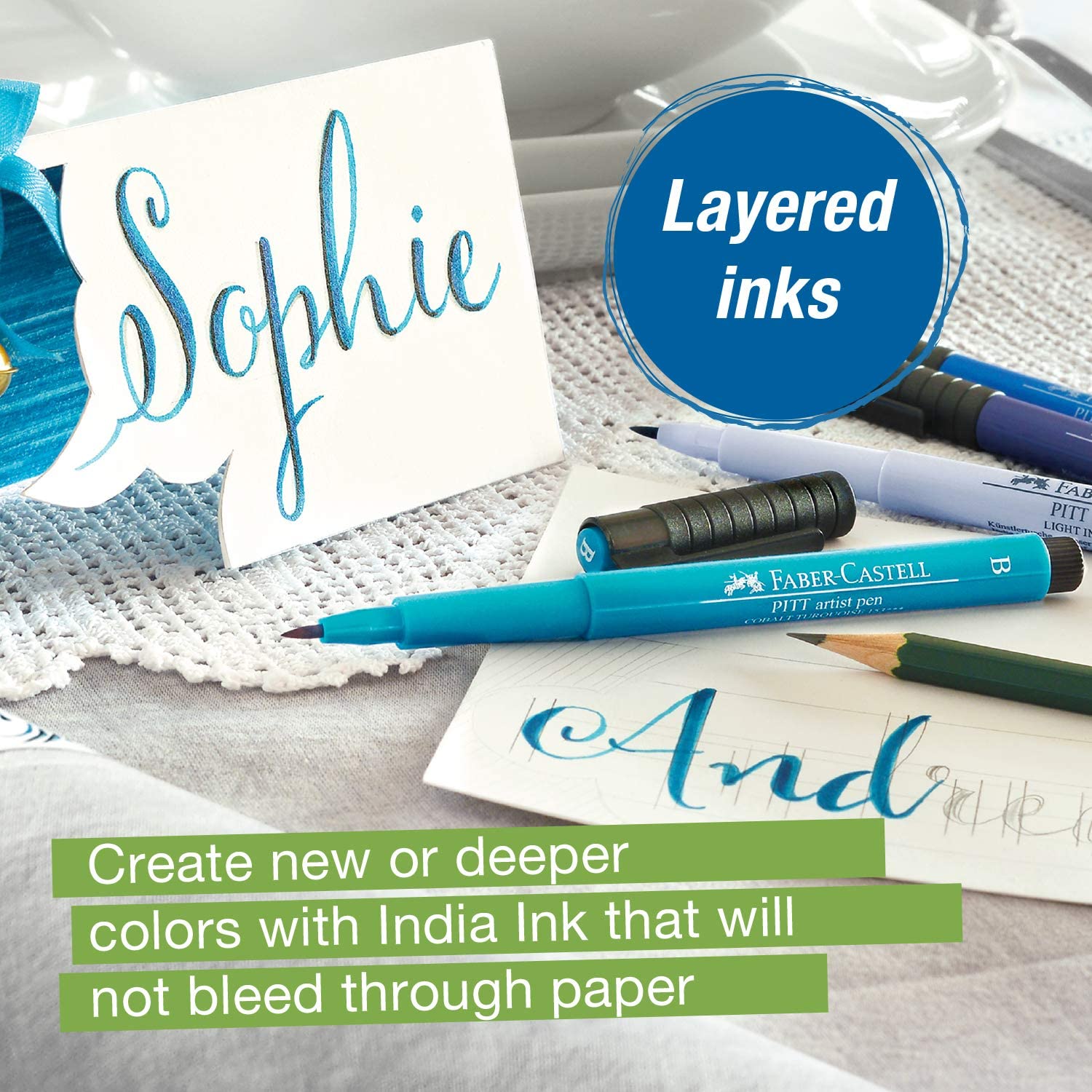 FABER-CASTELL India Ink Pitt Artist Pen Lettering 6x - (FC267123) - Al Masam Stationery LLC