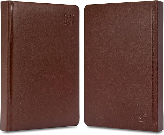 FIS Dark Brown A5 PU Gold-Edge 2026 Diary - FSDI19AEG26DBR - Al Masam Stationery LLC
