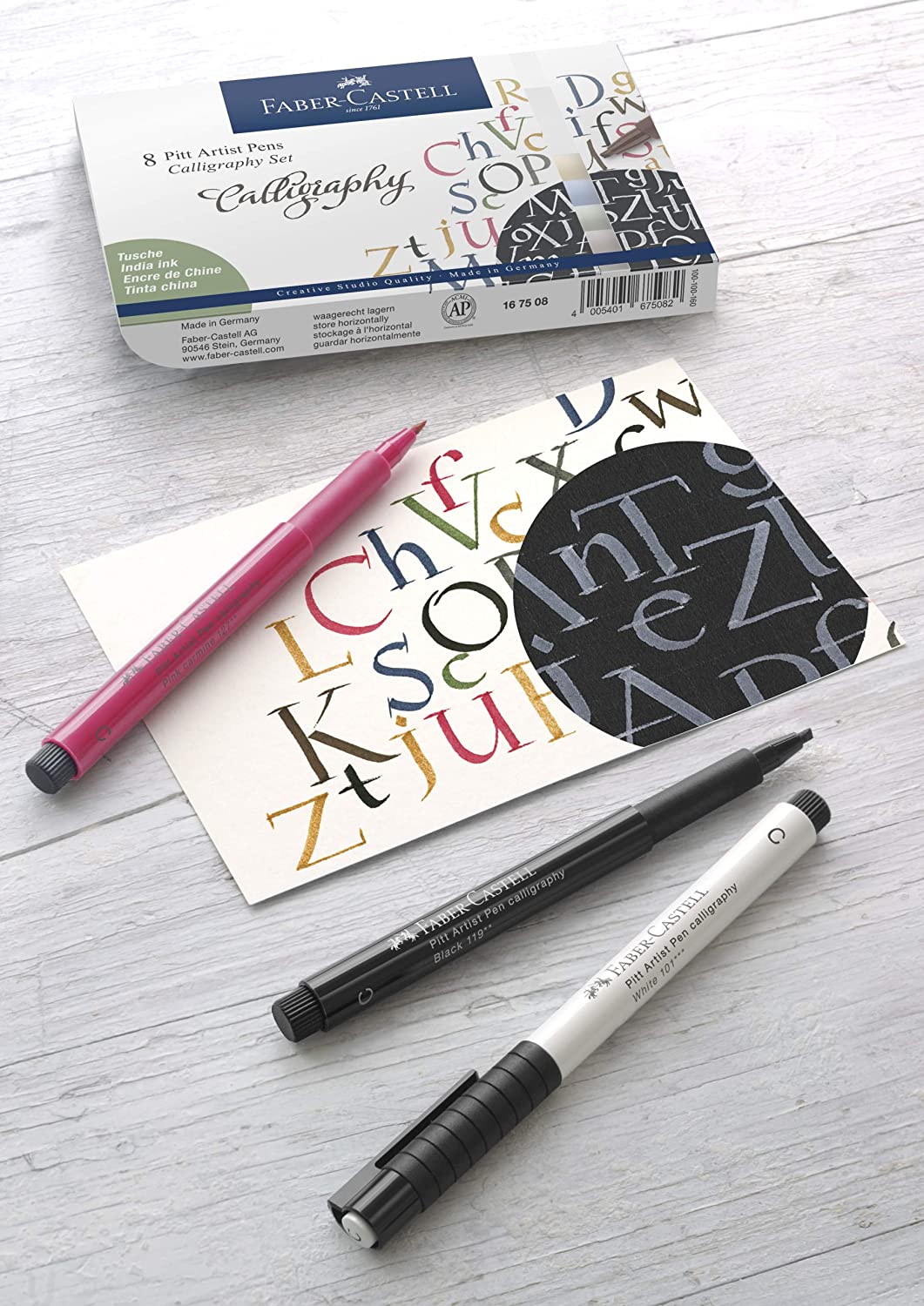 FABER-CASTELL India Ink Pitt Artist Pen Calligraphy 8x - Al Masam Stationery LLC