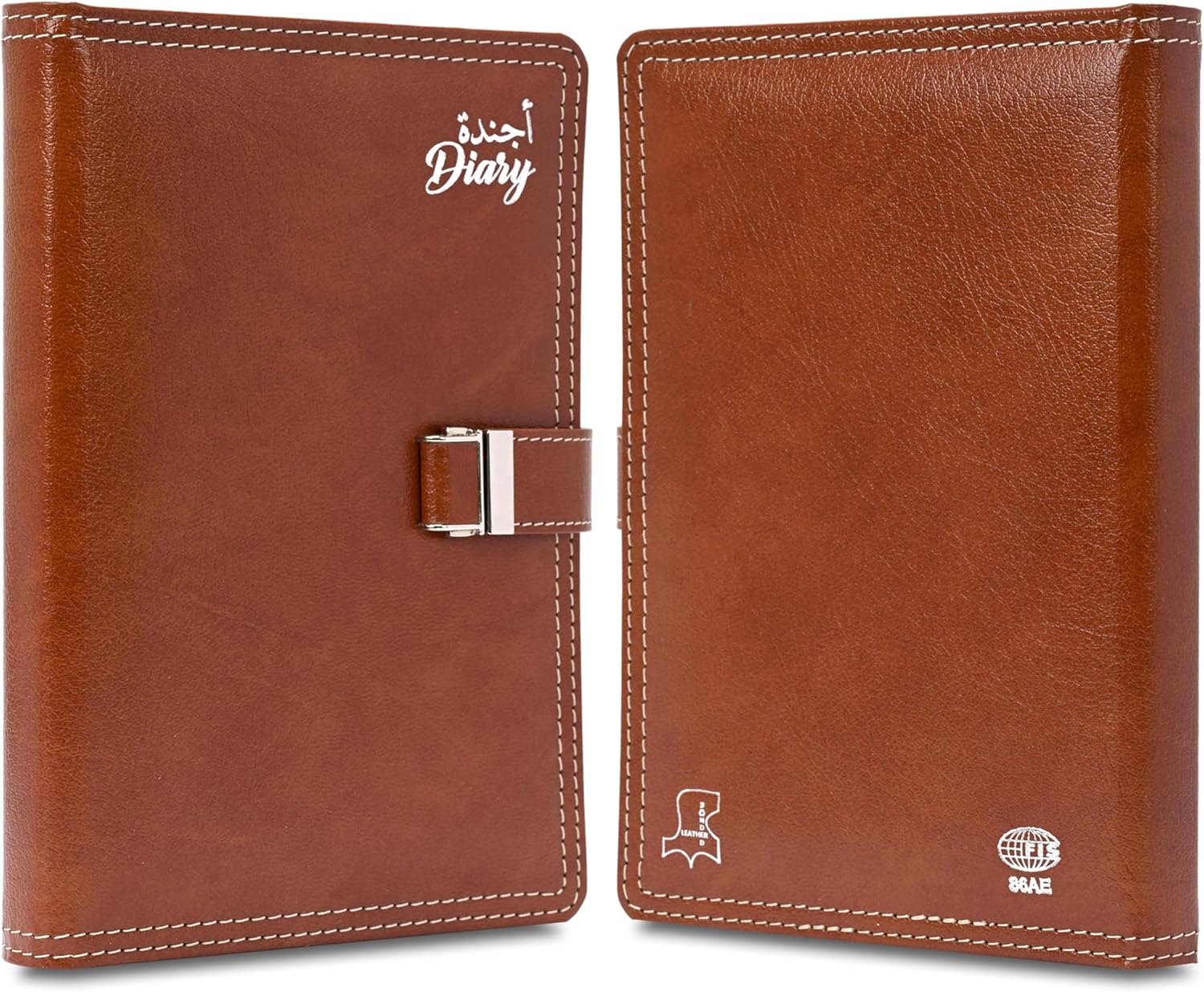 FIS Brown A5 Leather Lock 2026 AE Diary - FSDI86AE26D03 - Al Masam Stationery LLC
