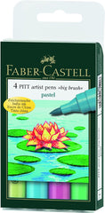 FABER-CASTELL PITT Artist Big Brush Pen "Pastel colors" Wallet of 4 - Al Masam Stationery LLC