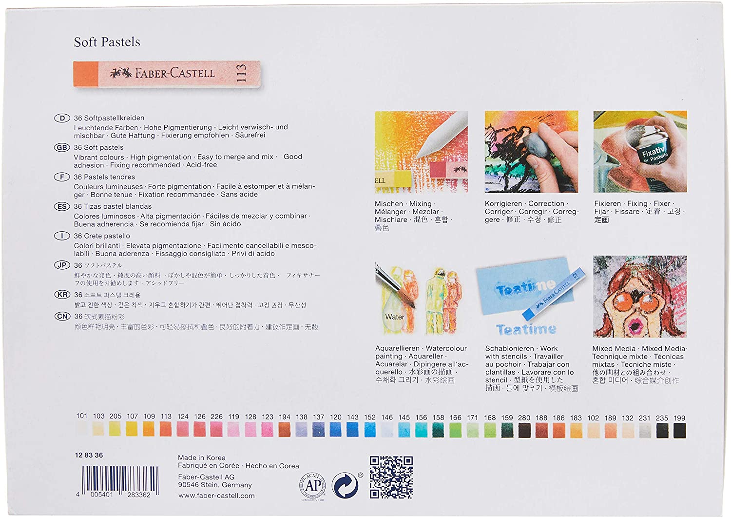 FABER-CASTELL Creative Studio Soft Pastels Full Length - (Pack of 36) - Al Masam Stationery LLC