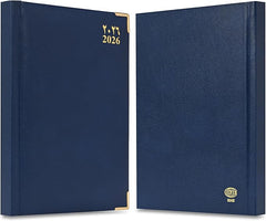 FIS Blue A5 Gold-Corner Vinyl 2026 Diary - FSDI22AE26BL - Al Masam Stationery LLC