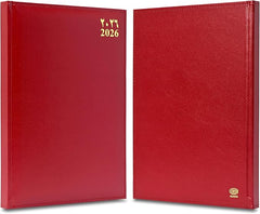 FIS Maroon A4 Vinyl Gold Edge Arabic-English 2026 Diary - FSDI43AEG26MR