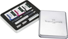 FABER-CASTELL Grip 2011 FP calligraphy Set Silver - Al Masam Stationery LLC