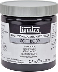 Liquitex Professional Soft Body Acrylic Paint 8-oz jar, Ivory Black - Al Masam Stationery LLC