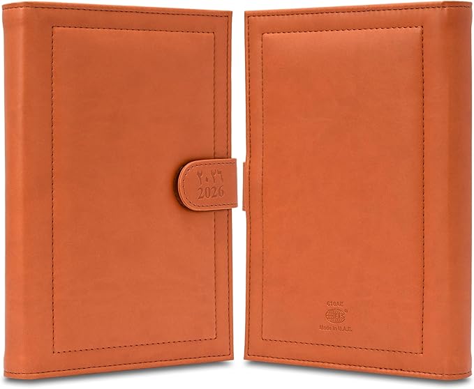 FIS Brown 170×240 PU Lock 2026 AE Diary - FSDI61026AEBR - Al Masam Stationery LLC