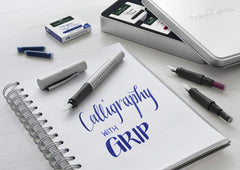 FABER-CASTELL Grip 2011 FP calligraphy Set Silver - Al Masam Stationery LLC