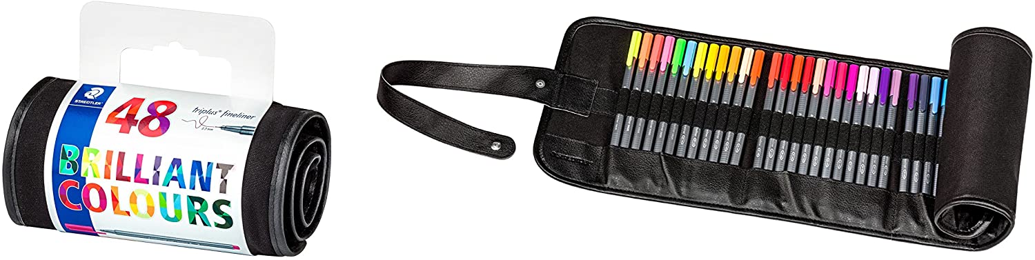 Staedtler 334 Triplus fineliner roll-up case of 48 Colors - Al Masam Stationery LLC