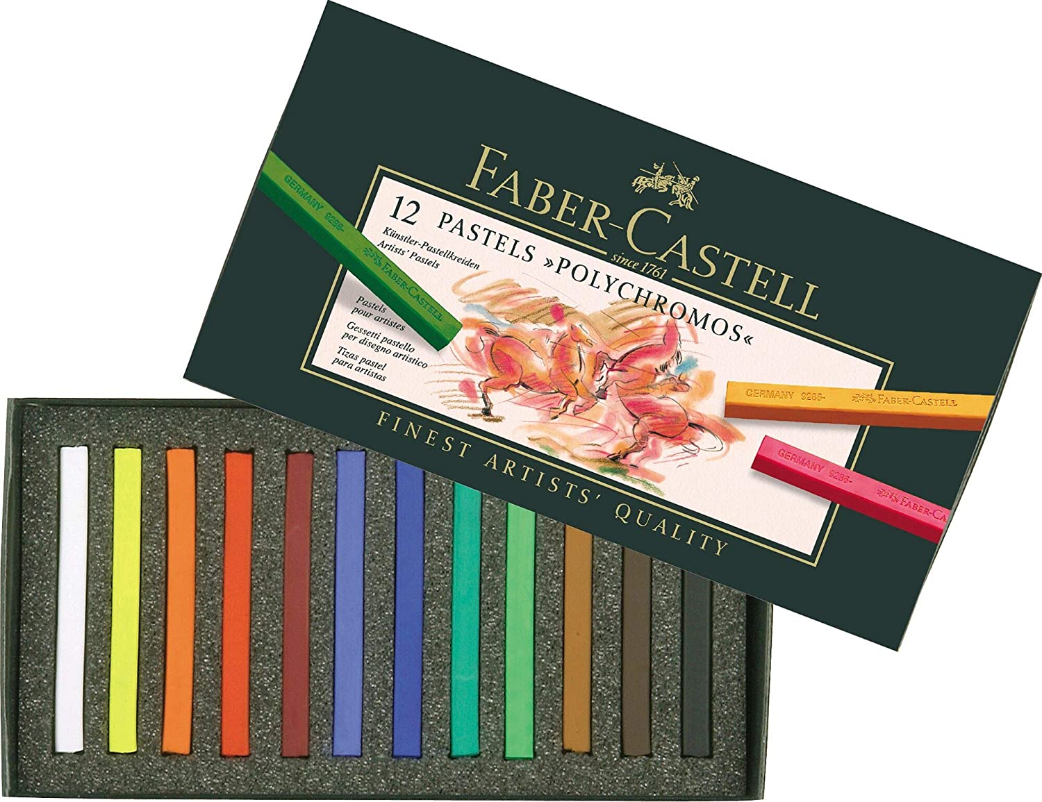 FABER-CASTELL Polychromos Artists Color Pastels Cardboard - (12 Pcs) - Al Masam Stationery LLC