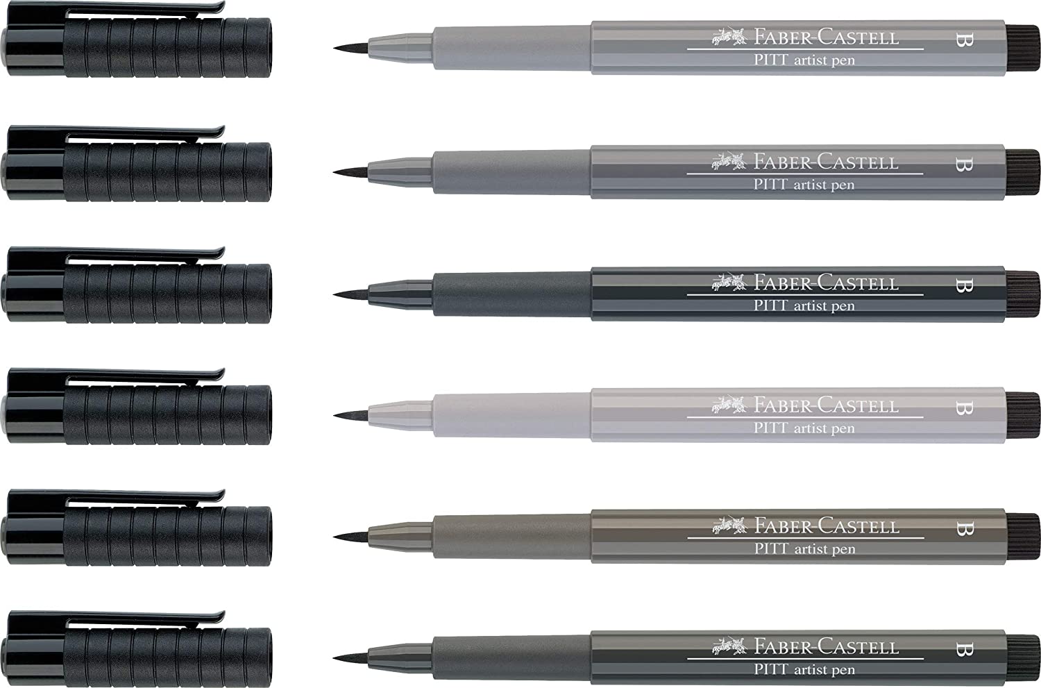 FABER-CASTELL PITT Artist Drawing Ink Pen Shades Of Grey - Al Masam Stationery LLC