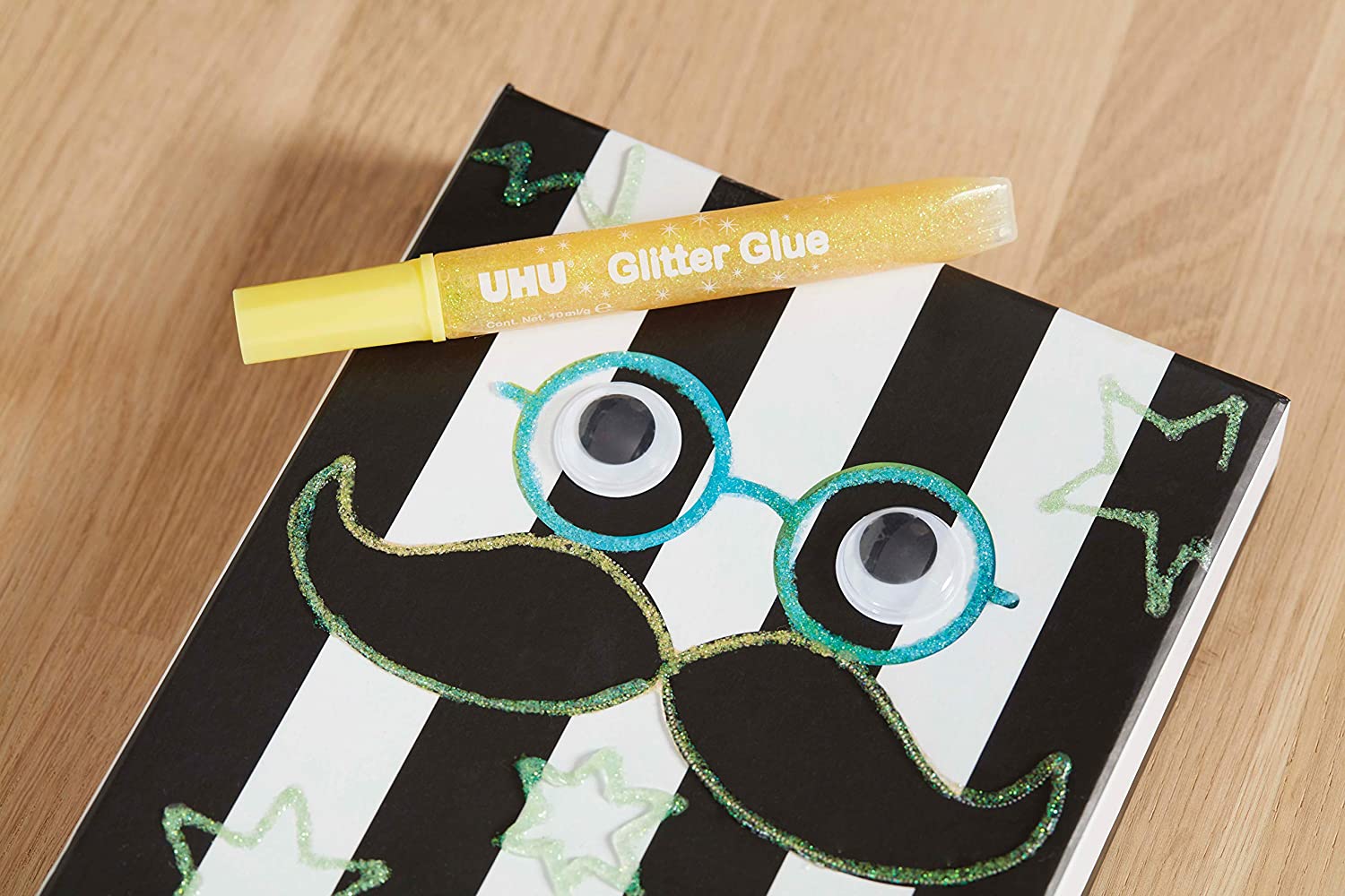 UHU GLITTER GLUE SHINY 10ML - Al Masam Stationery LLC