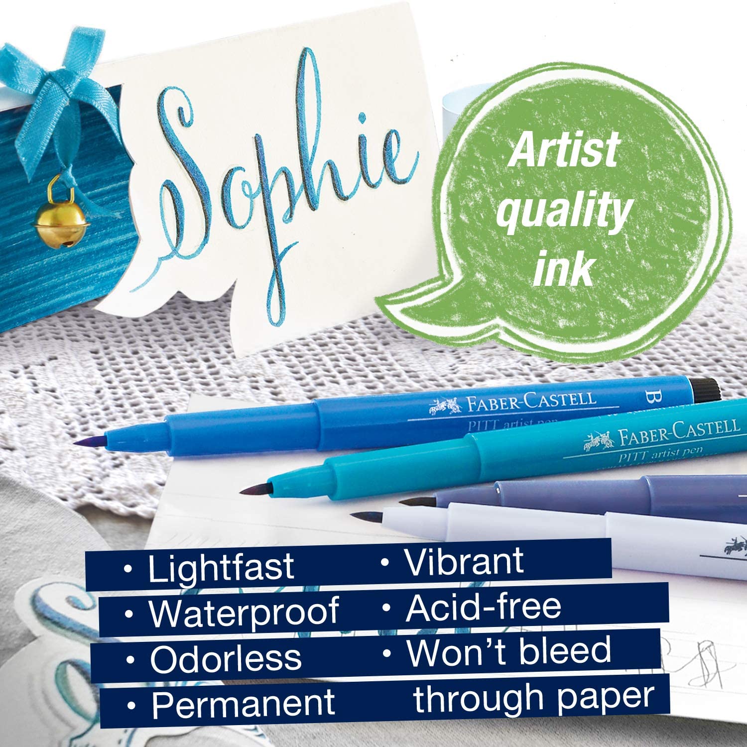 FABER-CASTELL India Ink Pitt Artist Pen Lettering 6x - (FC267123) - Al Masam Stationery LLC