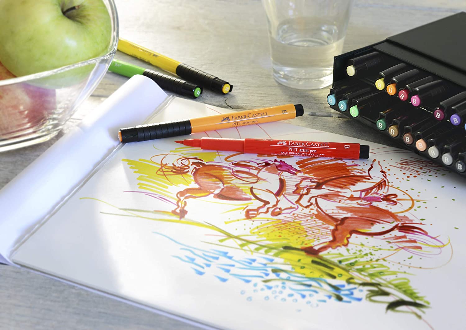 FABER-CASTELL PITT ARTIST Pen Broad - (Pack of 24) - Al Masam Stationery LLC