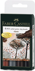 FABER-CASTELL PITT Artist Big Brush Pen "Classic colors" Wallet of 4 - Al Masam Stationery LLC