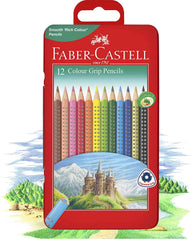 FABER-CASTELL COLOUR GRIP 12 LONG IN TIN CASE - Al Masam Stationery LLC