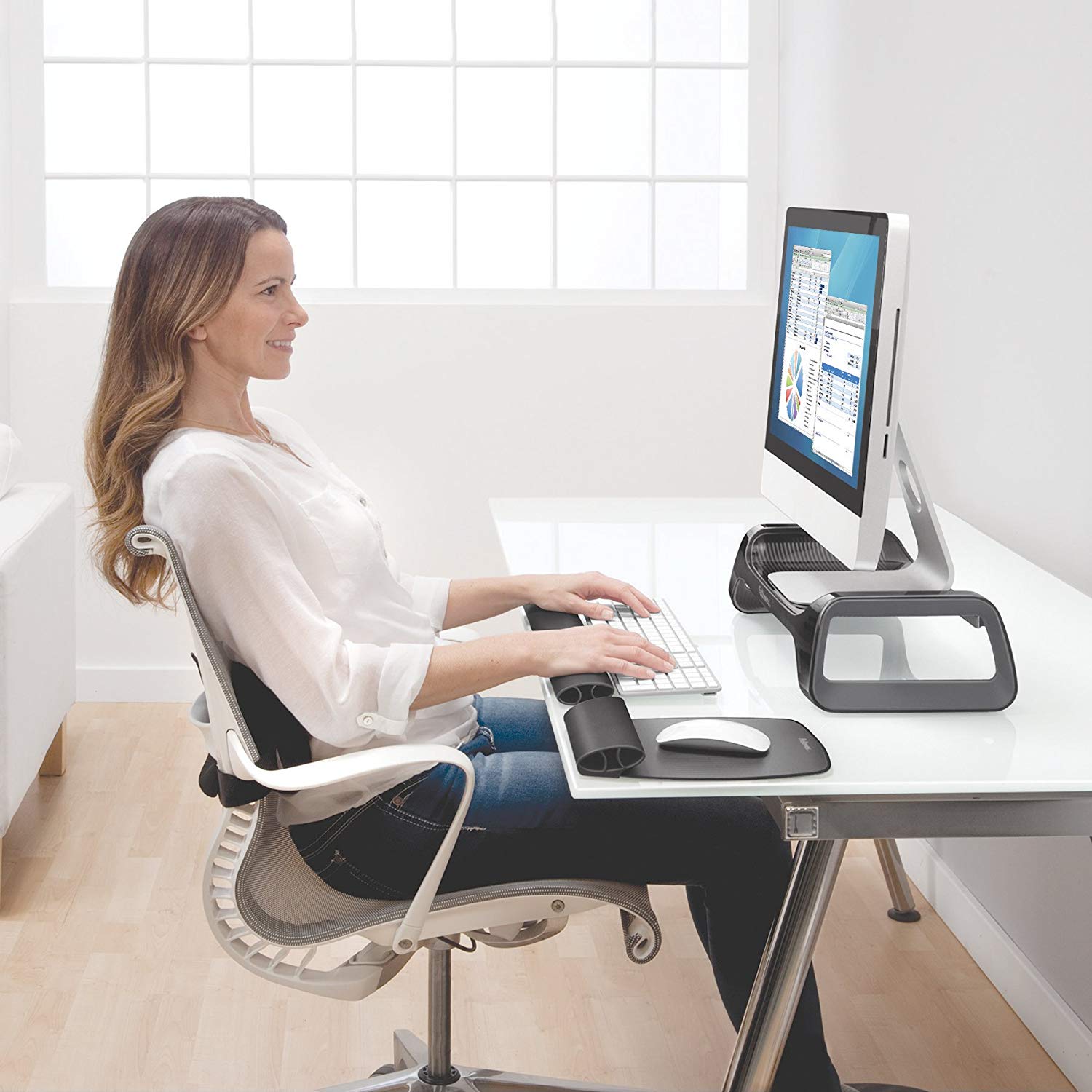 Fellowes I-Spire Series Keyboard Wrist Rocker - Black - Al Masam Stationery LLC