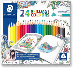 Staedtler 157-M24JB Ergosoft Color Pencil Metal Box Of 24 Color - Al Masam Stationery LLC