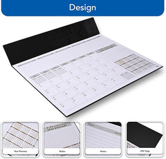 FIS Black PVC 490x340mm Arabic-English 2026 Desk Planner - FSDK2AE26BK
