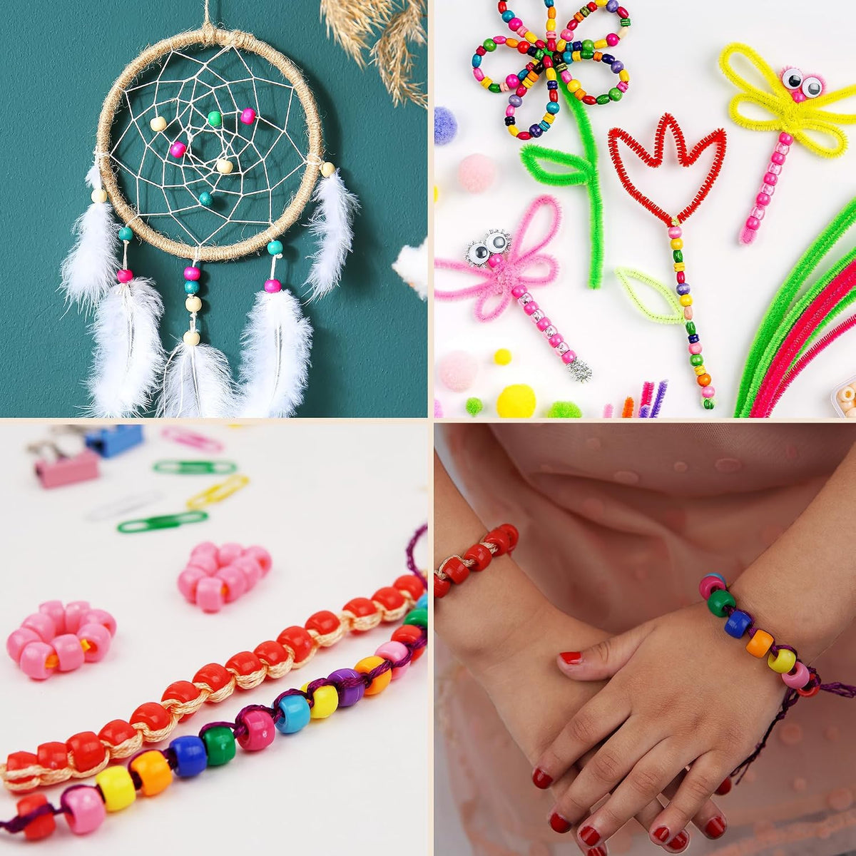 Assorted Colour Diamond Plastic Beads for Crafts and Jewellery
