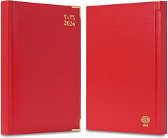 FIS Red A5 Gold-Corner Vinyl 2026 Diary - FSDI22AE26RE