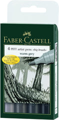 FABER-CASTELL PITT Artist Big Brush Pen "Warm Grey colors" Wallet of 4 - Al Masam Stationery LLC