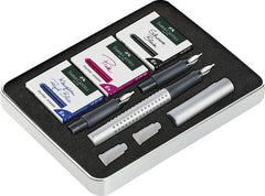 FABER-CASTELL Grip 2011 FP calligraphy Set Silver - Al Masam Stationery LLC