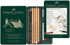 FABER-CASTELL Set PITT Monochrome tin of 12 - Al Masam Stationery LLC