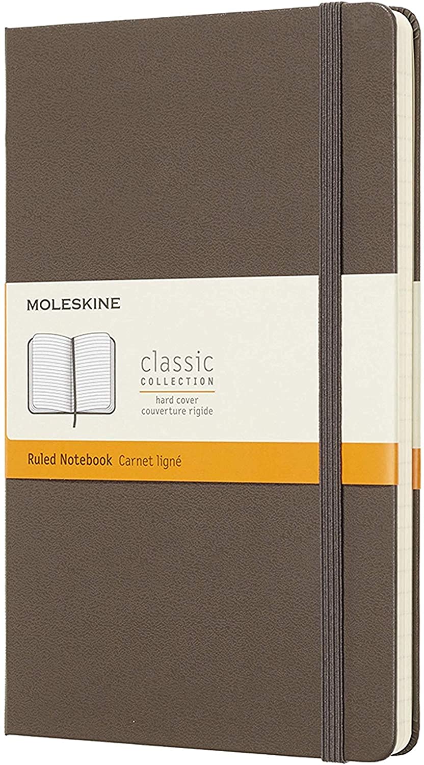 Moleskine Ruled Classic Notebook Hard Cover A5 Earth Brown - Al Masam Stationery LLC