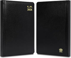 FIS Black A5 Gold-Edge Vinyl 2026 Daily Diary - FSDI23AEG26BK - Al Masam Stationery LLC