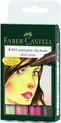 FABER-CASTELL PITT Artist Big Brush Pen "Skin Tone colors" Wallet of 4 - Al Masam Stationery LLC