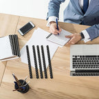 Black Atlas A4 binding comb spine with 18mm spine width, designed for secure binding and professional presentation.