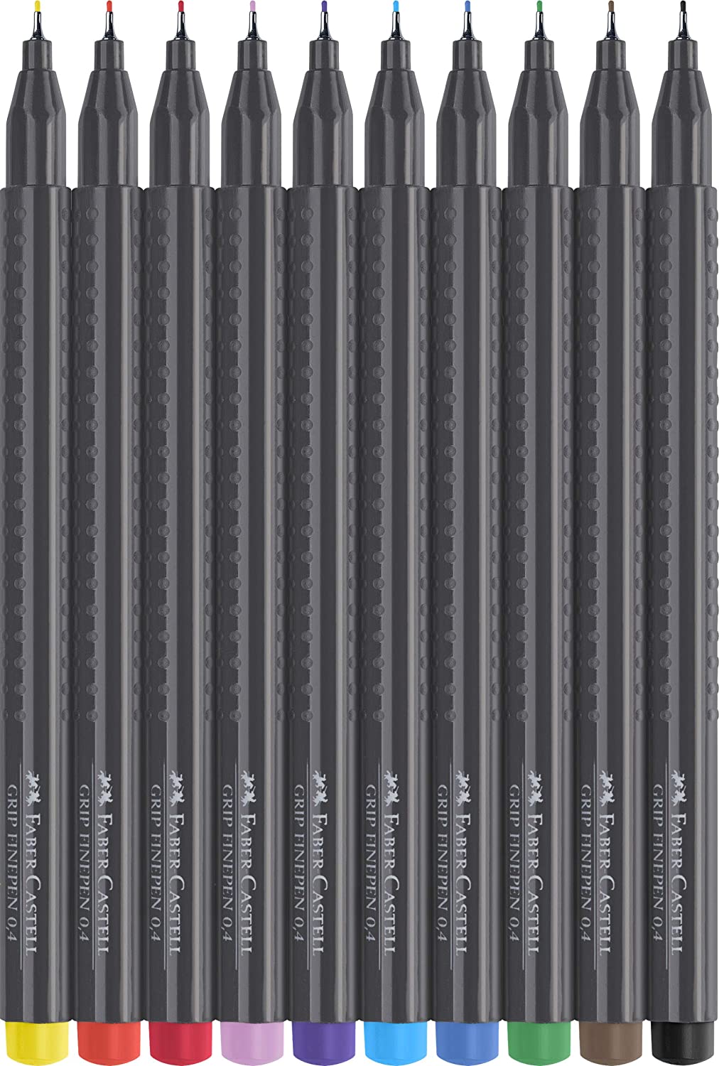 FABER-CASTELL Grip Fine Pen Plastic Wallet of 10 colors 0.4mm - Al Masam Stationery LLC