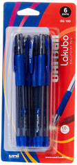 Mitsubishi Uni Ball & Lakubo Ball Point Pen Blister 6 Pcs Blue - Al Masam Stationery LLC