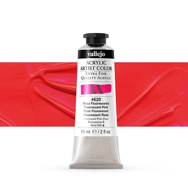 VALLEJO ACRYLIC ARTIST 620: 60 ML. FLUORESCENT PINK - Al Masam Stationery LLC