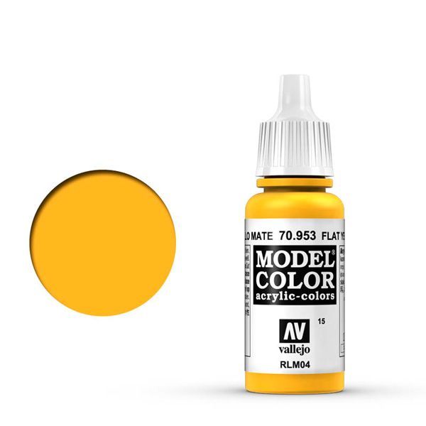 Vallejo 015:MODELCOLOR 953-17ML. FLAT YELLOW - Al Masam Stationery LLC