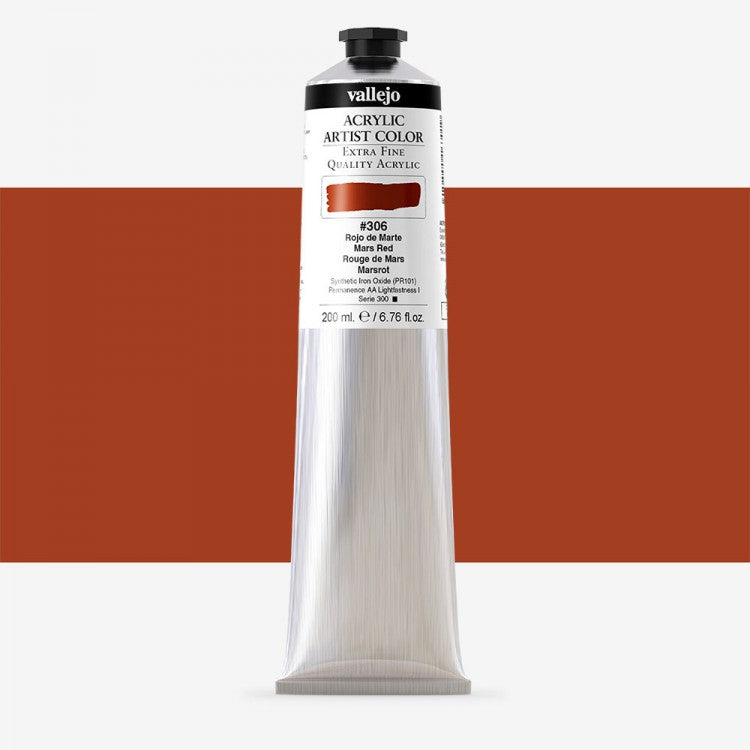 VALLEJO ACRYLIC ARTIST 306: 200 ML. MARS RED - Al Masam Stationery LLC