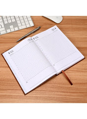 FIS Brown A5 Arabic-English Hard Cover Vinyl 2026 Diary-FSDI21AE26BR