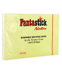 Fantastick Sticky Notes 3x5 Inch Yellow