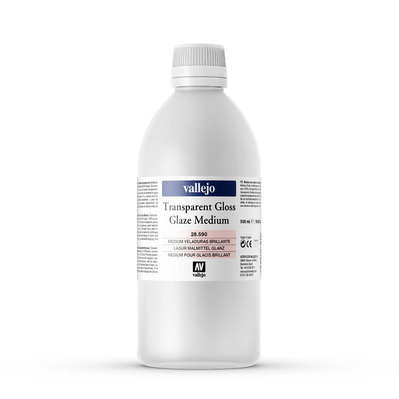 VALLEJO TRANSPARENT GLAZE MEDIUM 590-500ML - Al Masam Stationery LLC
