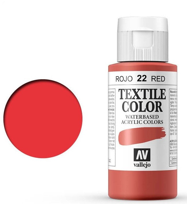 VALLEJO TEXTILE COLOR 22: 60 ML. RED - Al Masam Stationery LLC