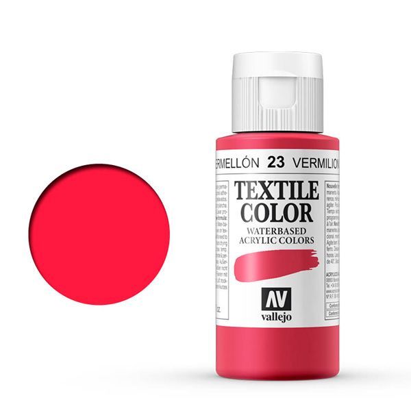 VALLEJO TEXTILE COLOR 23: 60 ML. VERMILION - Al Masam Stationery LLC