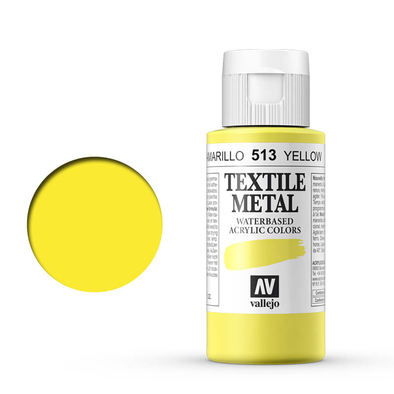 VALLEJO TEXTILE COLOR 513: 60 ML. YELLOW METAL - Al Masam Stationery LLC